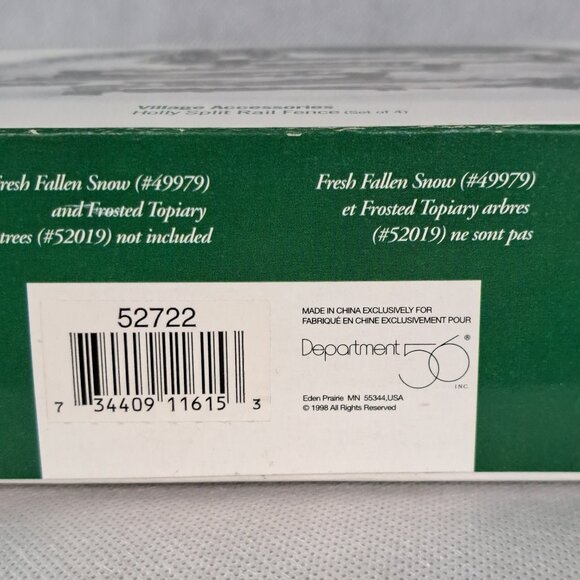 Department 56 Village Accessories #52722 Holly Split Rail Fence Set of 4 - Picture 9 of 12